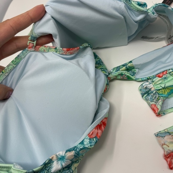 Victoria’s Secret Green Floral Butterfly Halter Bikini High Waisted Cut Out - Picture 14 of 14